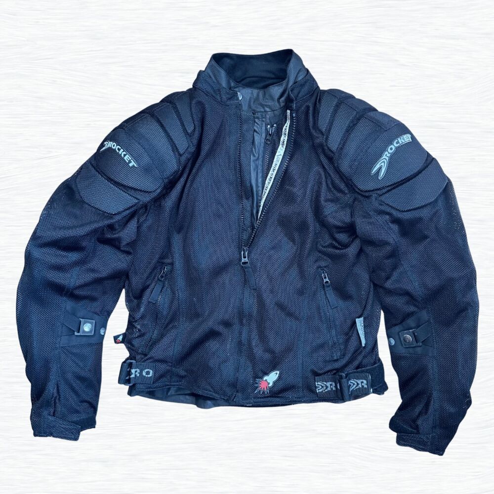 Joe Rocket Men's Black Moto Armored Mesh Light Riding Jacket w/ Layers Size M